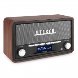 Przenośne radio Audizio Foggia stereo z budzikiem DAB+ FM brązowe szare