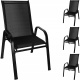 Zestaw krzeseł ogrodowych 4 sztuki kszesła ogrodowe czarne