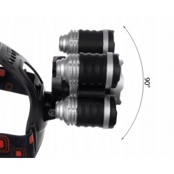 Latarka czołowa lampka jasna dioda 5 LED Cree T6 mocna