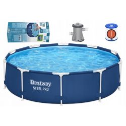 Basen ogrodowy 305 x 76 cm 8w1 stelażowy z pompą Bestway 56679