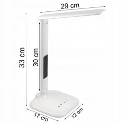 Lampka biurkowa LED z wyświetlaczem termometrem zegar budzik