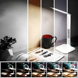 Lampka biurkowa LED z wyświetlaczem termometrem zegar budzik
