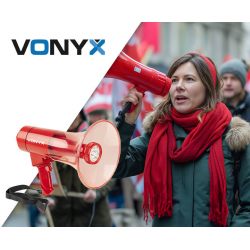 Megafon 50W mikrofon nagrywanie dźwięku syrena Vonyx MEG050