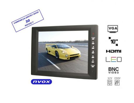 Monitor samochodowy do komputerów CAR PC wyposażny w ekran o przekątnej 10 cali wejście VGA HDMI