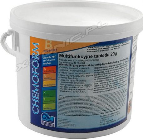 Chemochlor 3kg tabletki multifunkcyjne preparat do stałej dezynfekcji wody basenowej