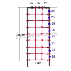 Siatka linowa 200 x 75 cm do wspinaczki mocowanie w zestawie na plac zabaw