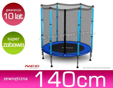 Bezpieczna trampolina batut z siatką 140cm 10 lat gwarancji dla dzieci