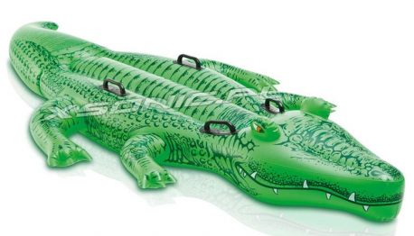 Aligator dmuchany do pływania 203 x 114 cm mocne uchwyty krokodyl INTEX 58562