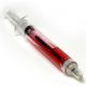 Długopis strzykawka całkowicie bezpieczny wygląda jak strzykawka z krwią