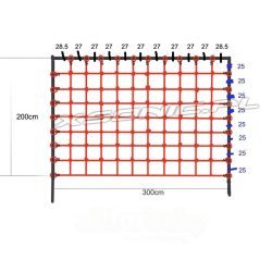 Największa siatka 200 x 300 cm linowa do wspinaczki z zaczepami na plac zabaw