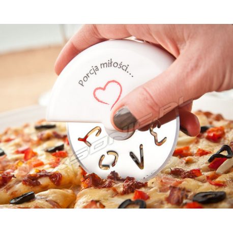 Romantyczny nóż do krojenia pizzy gadżet dla zakochanych
