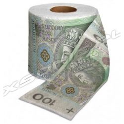 Papier toaletowy banknot 100 zł rolka XL długi prezent na parapetówkę