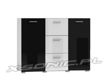 Elegancka komoda do salonu Akryl BlackLine wysoki połysk 2D3S 120 cm