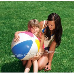 Dmuchana kolorowa piłka plażowa Tęcza 61 cm INTEX 59030 w paski