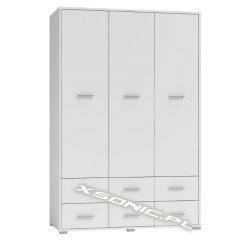 Duża szafa garderoba do sypialni MAJKA 3D6S 120cm dąb Craft sonoma