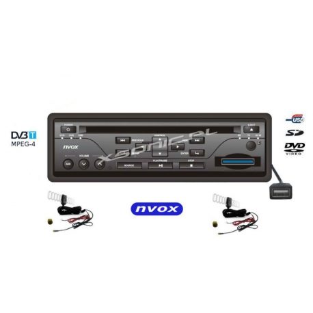 Samochodowy odtwarzacz DVD marki NVOX tuner DVB-T złączem SD USB
