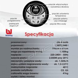 Dmuchane SPA z masażem i podgrzewaczem wody 196 x 61 cm Lay-Z Spa Bestway