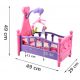 Duże łóżko dla lalki z karuzelą lalek różowe dla dziewczynki karuzela