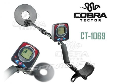 Wykrywacz metalu detektor Cobra Tector CT-1069 dyskryminacja metali cewka 215 mm auto identyfikacja wykrytego przedmiotu