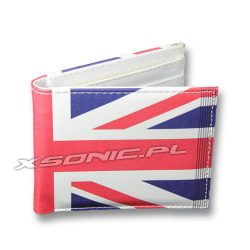 Elegancki portfel na banknoty monety karty kredytowe barwy UK flaga brytyjska