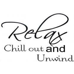 Naklejka dekoracyjna na ścianę czarny napis RELAX AND CHILL OUT