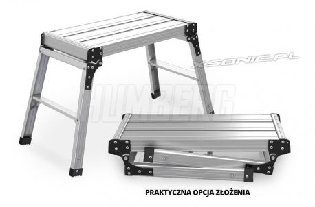 Aluminiowa platforma robocza podest składany 75 x 30 cm do domu i ogrodu