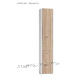 Słupek łazienkowy szerokość 30 cm z 2 szufladami i 2 szafkami