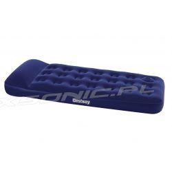 Dmuchany materac jednoosobowy welurowy Bestway 67223 185 x 76 x 22 cm z wbudowaną pompką nożną