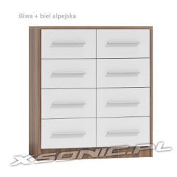 Komoda do salonu szafka OLKA 8S 80 cm różne kolory osiem szuflad dąb