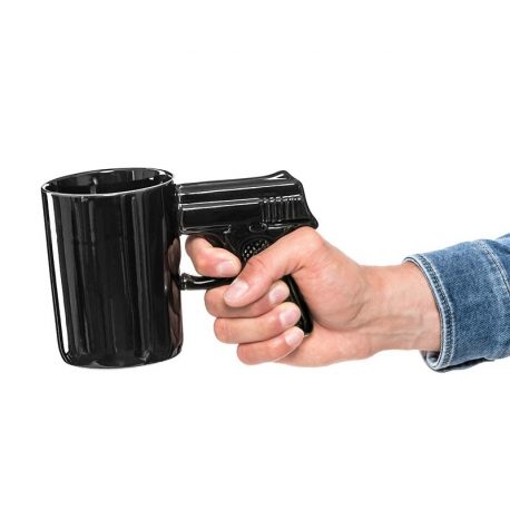 Wystrzałowy kubek Bandziora pistolet czarny rękojeść
