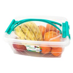 Prostokątny duży pojemnik plastikowy 5L zamykany MULTIBOX na klipsy z rączkami