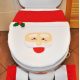Zestaw świąteczny do łazienki dywanik pokrowiec na deskę zbiornik WC Mikołaj