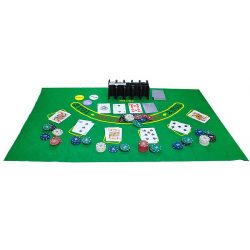 Zestaw do pokera texas hold'em z akcesoriami żetony sukno karty