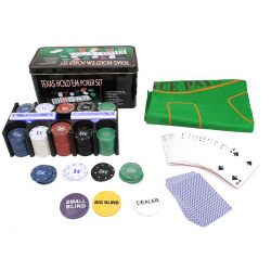 Zestaw do gry w pokera Texas Hold'em żetony sukno karty