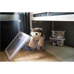 Pojemnik plastikowy 8 litrów EDA lekki zamykany na klocki dokumenty do szafy