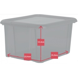 Pojemnik plastikowy 8 litrów EDA lekki zamykany na klocki dokumenty do szafy