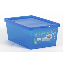 Pojemnik plastikowy 10L EDA pudełko zamykany na dokumenty Crystaline niebieski zielony