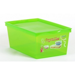 Pojemnik plastikowy 10L EDA pudełko zamykany na dokumenty Crystaline niebieski zielony