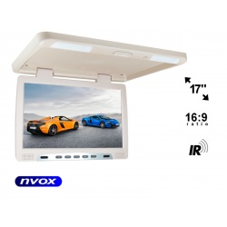 Monitor samochodowy podsufitowy o przekątnej 17 cali LED BRIGHT VIEW NVOX transmiter IR dwa wejścia AV