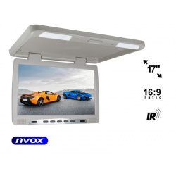 Monitor samochodowy podsufitowy o przekątnej 17 cali LED BRIGHT VIEW NVOX transmiter IR dwa wejścia AV
