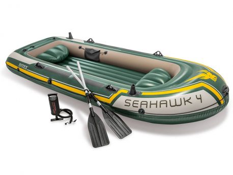 Ponton 4-osobowy INTEX 68351 Seahawk 4 Set 351 x 145 x 48 cm kompletny z wiosłami i pompką