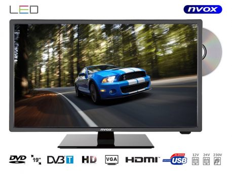 Telewizor z matrycą LED o przekątnej 18,5 cala NVOX odtwarzacz DVD tuner DVB-T MPEG-4/2 wejście USB