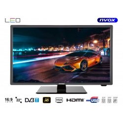 Telewizor LED o przekątnej 22 cali NVOX tuner DVB-T MPEG-4/2 wejście USB złącze HDMI