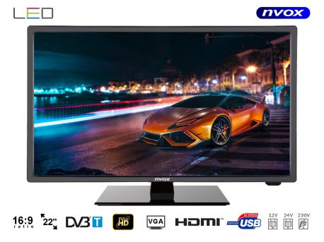 Telewizor LED o przekątnej 22 cali NVOX tuner DVB-T MPEG-4/2 wejście USB złącze HDMI