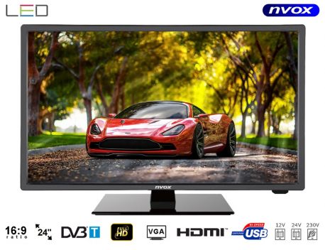 Telewizor LED 24 na 12/24/230V do postawienia wszędzie FULL HD z DVB-T