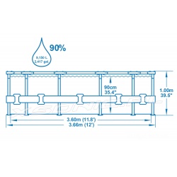 Basen ogrodowy 366 x 100 cm stelażowy okrągły 17w1 Bestway Steel Pro 56418