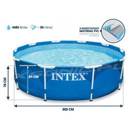 Okrągły basen stelażowy 305 x 76 cm ogrodowy Intex 28200