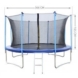 Siatka wewnętrzna 12ft 366 cm 8 słupków ochronna do trampoliny ogrodowej