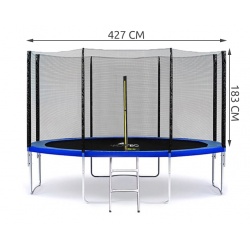 Siatka zewnętrzna 427 cm 14ft na 8 słupków ochronna do trampoliny ogrodowej