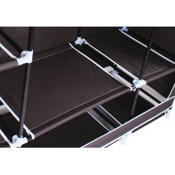 Szafa tekstylna 175 x 135 cm garderoba składana materiałowa na ubrania podwójna z półkami 